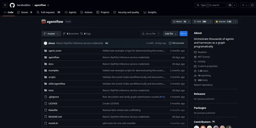 berabuddies/agentflow repository on GitHub