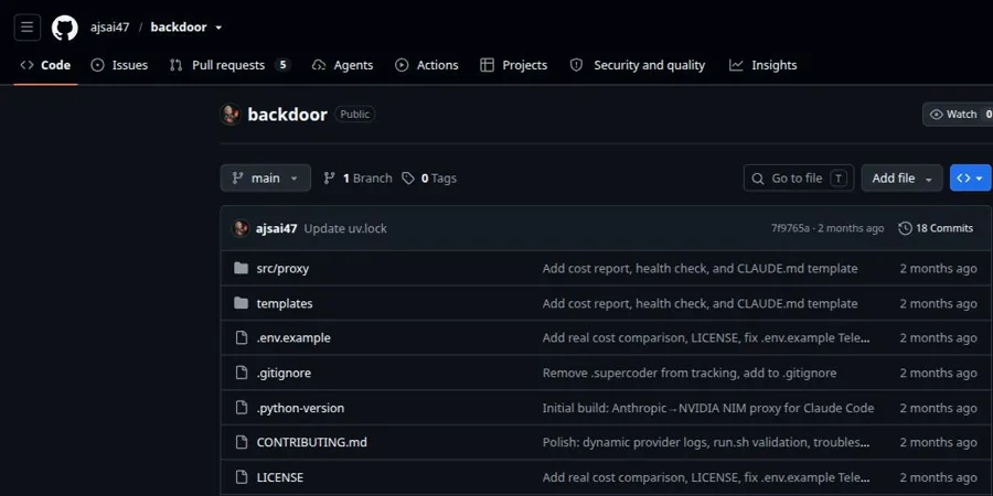 ajsai47/backdoor repository on GitHub